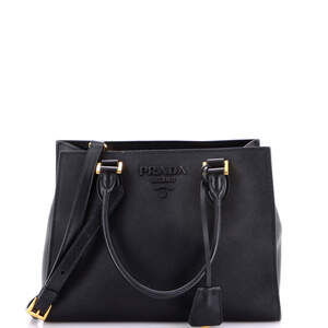 Prada Small Monochrome Tote Saffiano with City Calf